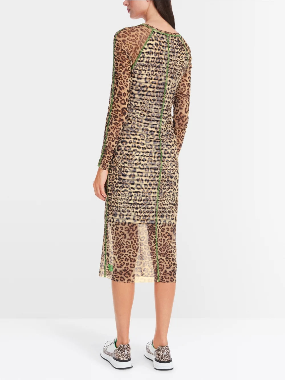 Marc Cain Leopard Tube dress in mesh and mixed pattern