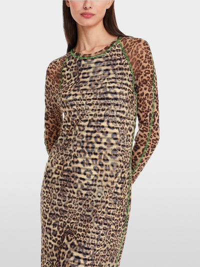 Marc Cain Leopard Tube dress in mesh and mixed pattern