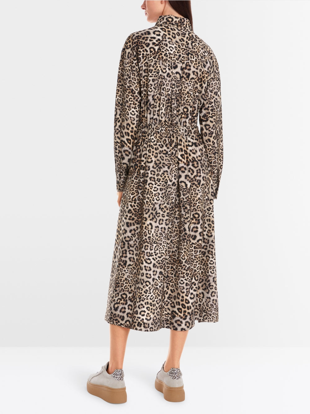 Marc Cain Leopard Rethink Together midi shirt dress