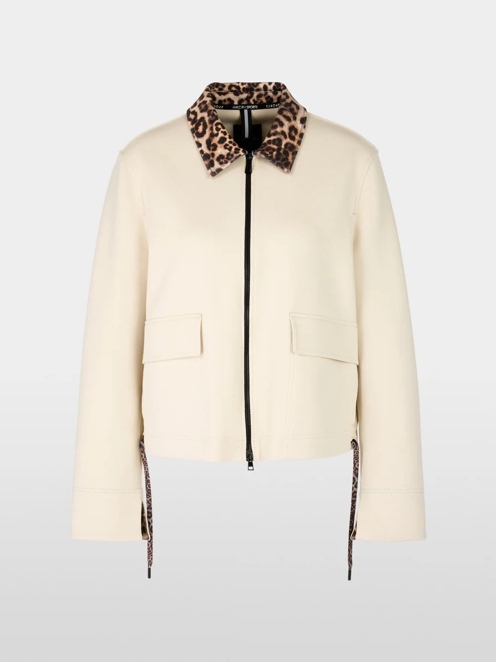 Marc Cain Cream Stone Sweat jacket in jersey with zip