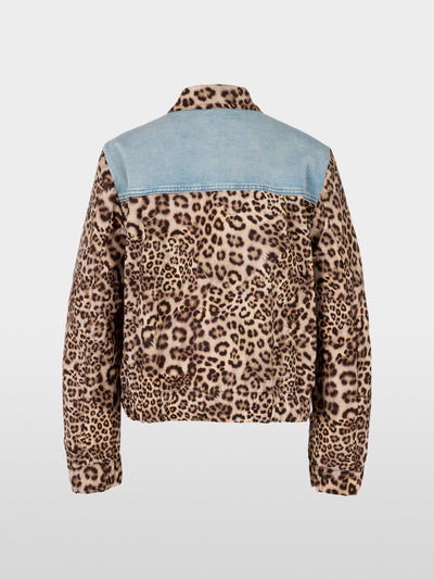 Marc Cain Denim and Leopard Rethink Together mix fabric jacket