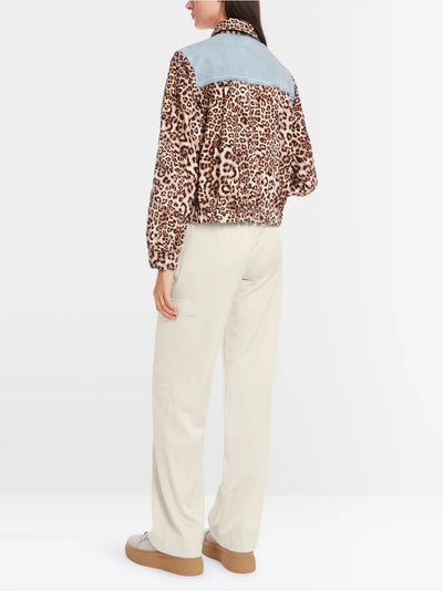 Marc Cain Denim and Leopard Rethink Together mix fabric jacket