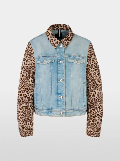 Marc Cain Denim and Leopard Rethink Together mix fabric jacket