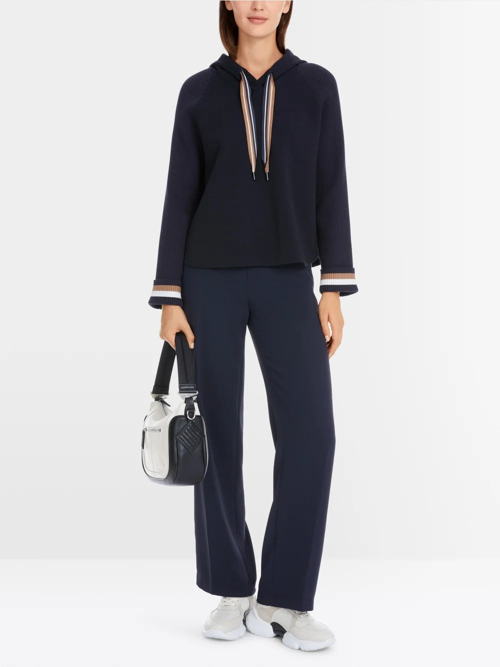 Marc Cain Navy Elegant sweatshirt in A-line