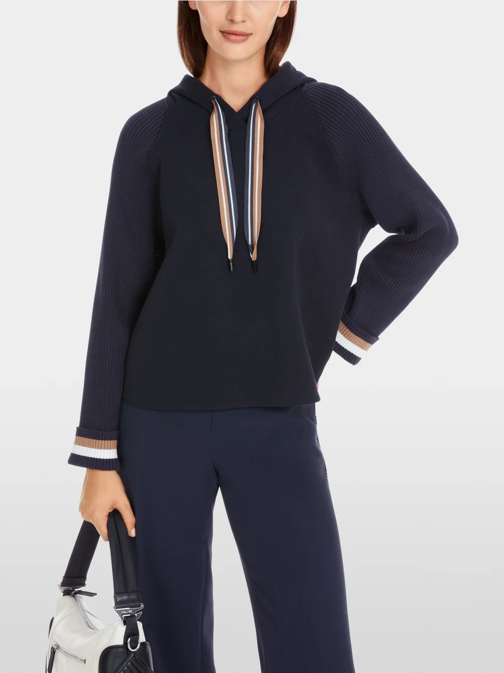 Marc Cain Navy Elegant sweatshirt in A-line