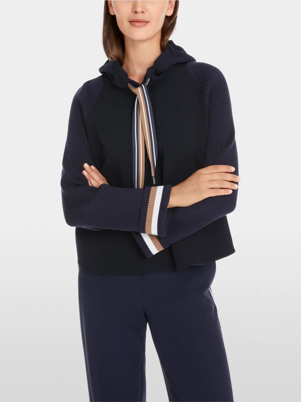 Marc Cain Navy Elegant sweatshirt in A-line