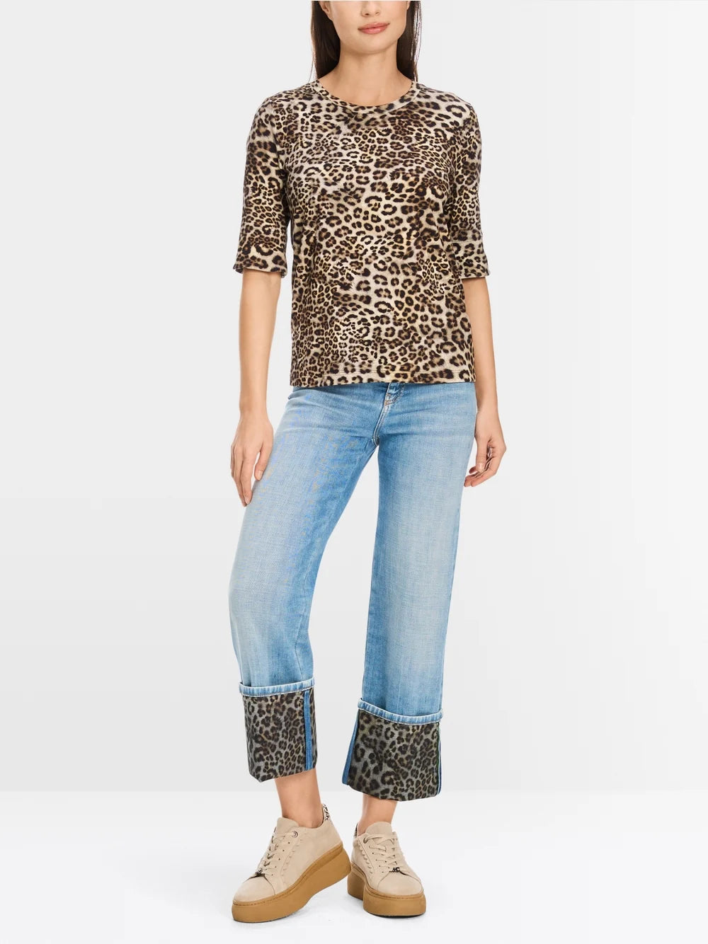 Marc Cain Fitted t-shirt with leopard print