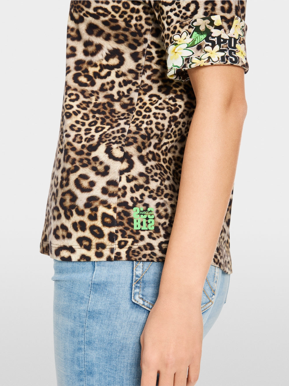 Marc Cain Fitted t-shirt with leopard print