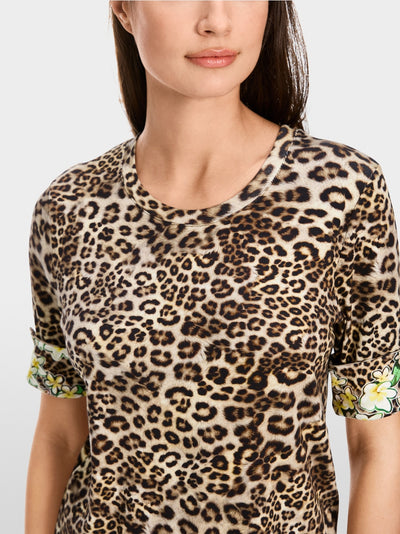 Marc Cain Fitted t-shirt with leopard print