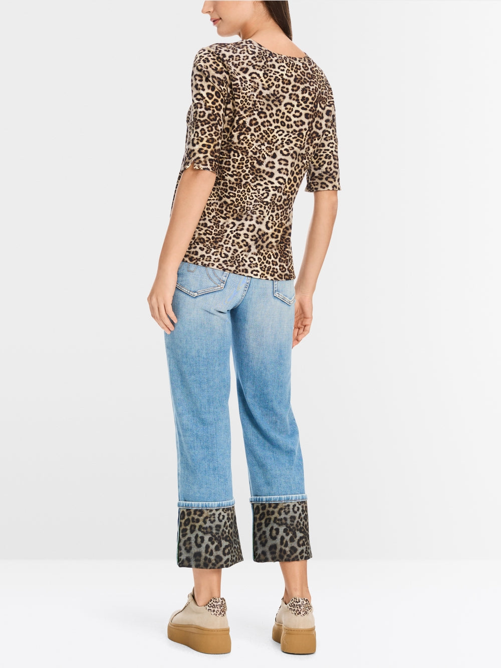 Marc Cain Fitted t-shirt with leopard print