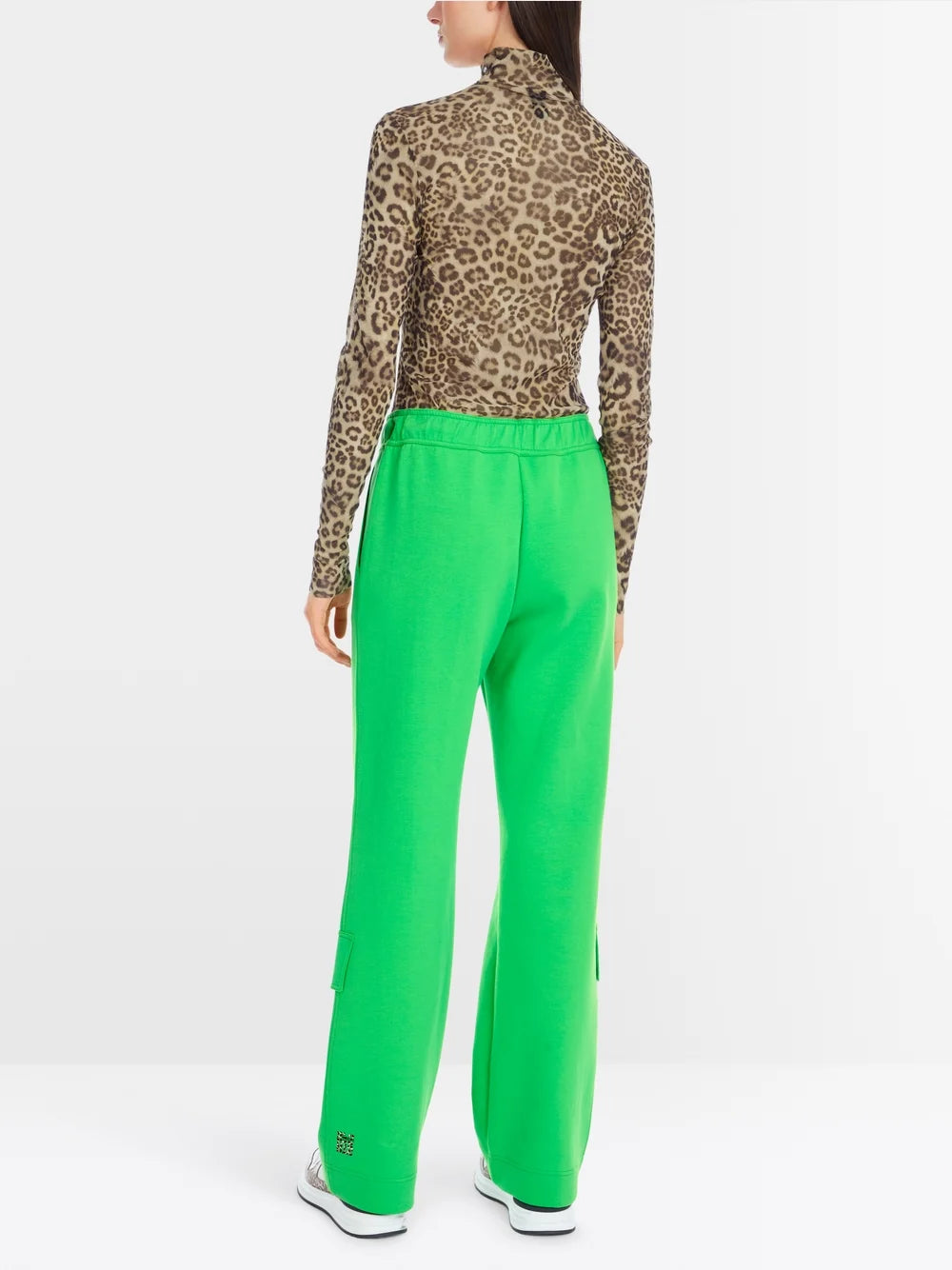 Marc Cain Leopard long sleeve top in mesh