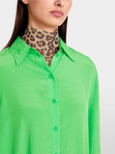 Marc Cain Dark Apple Green Light solid shirt blouse