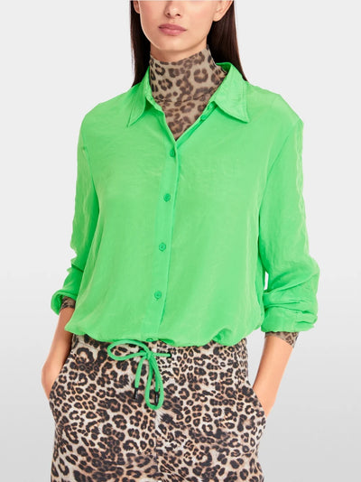 Marc Cain Dark Apple Green Light solid shirt blouse