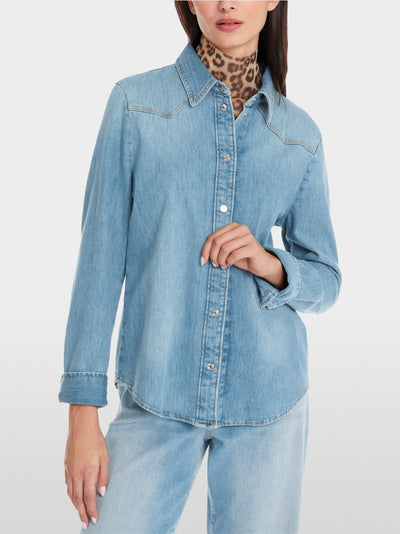 Marc Cain Rethink Together shirt blouse in used denim