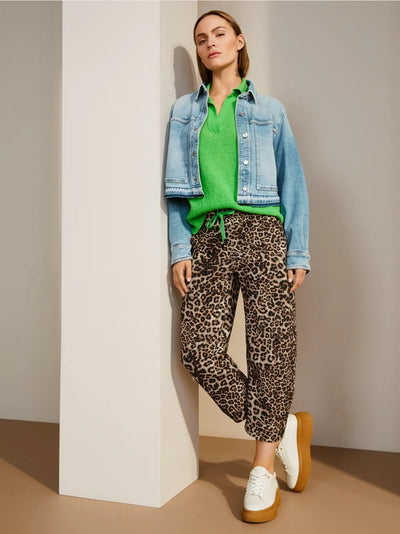 Marc Cain Leopard RETIRO O-shape trousers