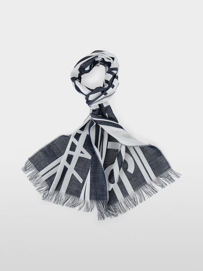 Marc Cain Navy Scarf with Marc Cain lettering