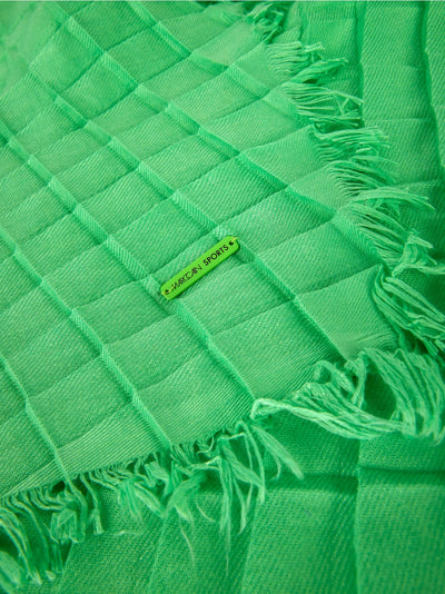 Marc Cain Deep Apple Green Voluminous scarf with pleated check