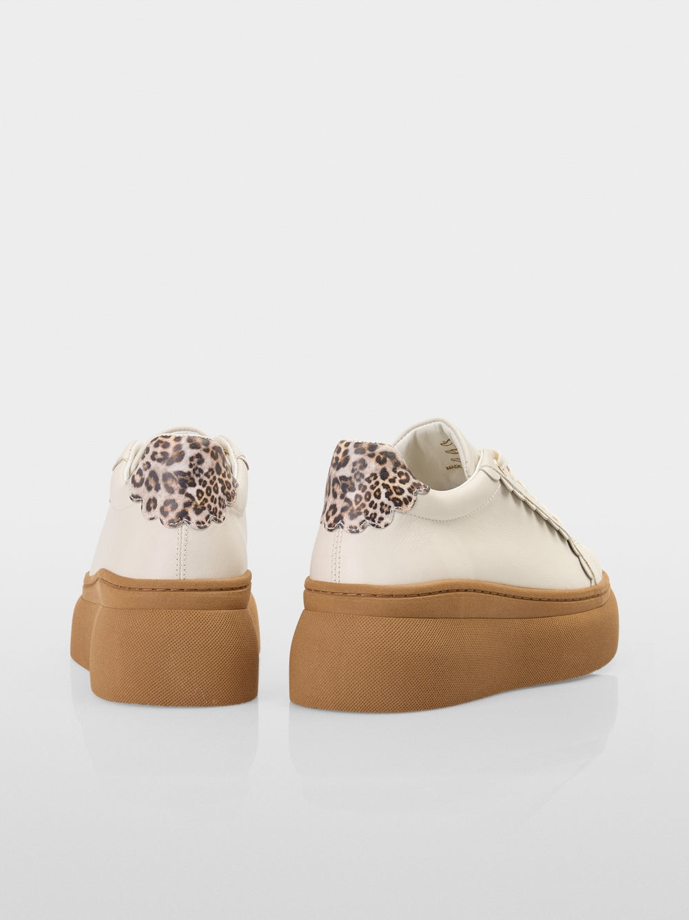 Marc Cain Off White Suede Sneakers with platform sole