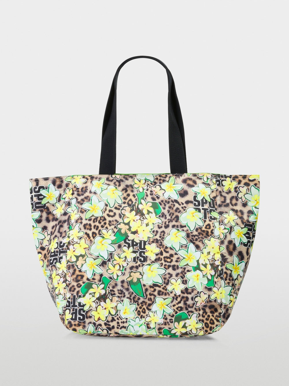 Marc Cain Leopard Floral Shopper bag with all-over print