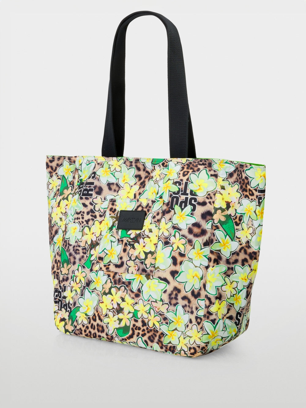 Marc Cain Leopard Floral Shopper bag with all-over print