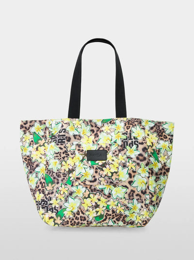 Marc Cain Leopard Floral Shopper bag with all-over print