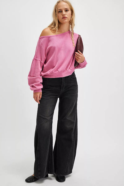 Free People We The Free Ife Pullover Sweatshirt Pink